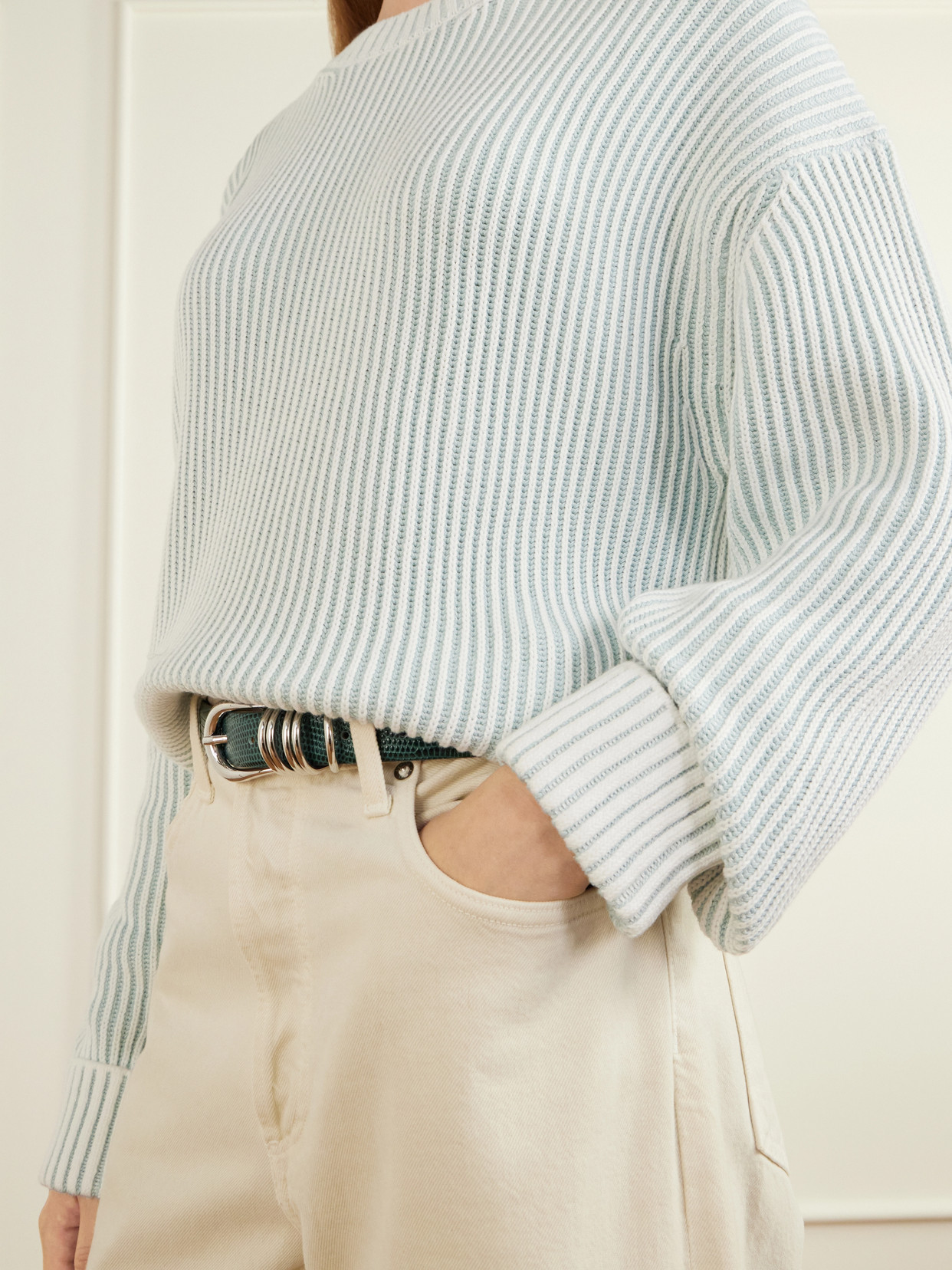 Seymour Two-Tone Cotton-Knitted Sweater
