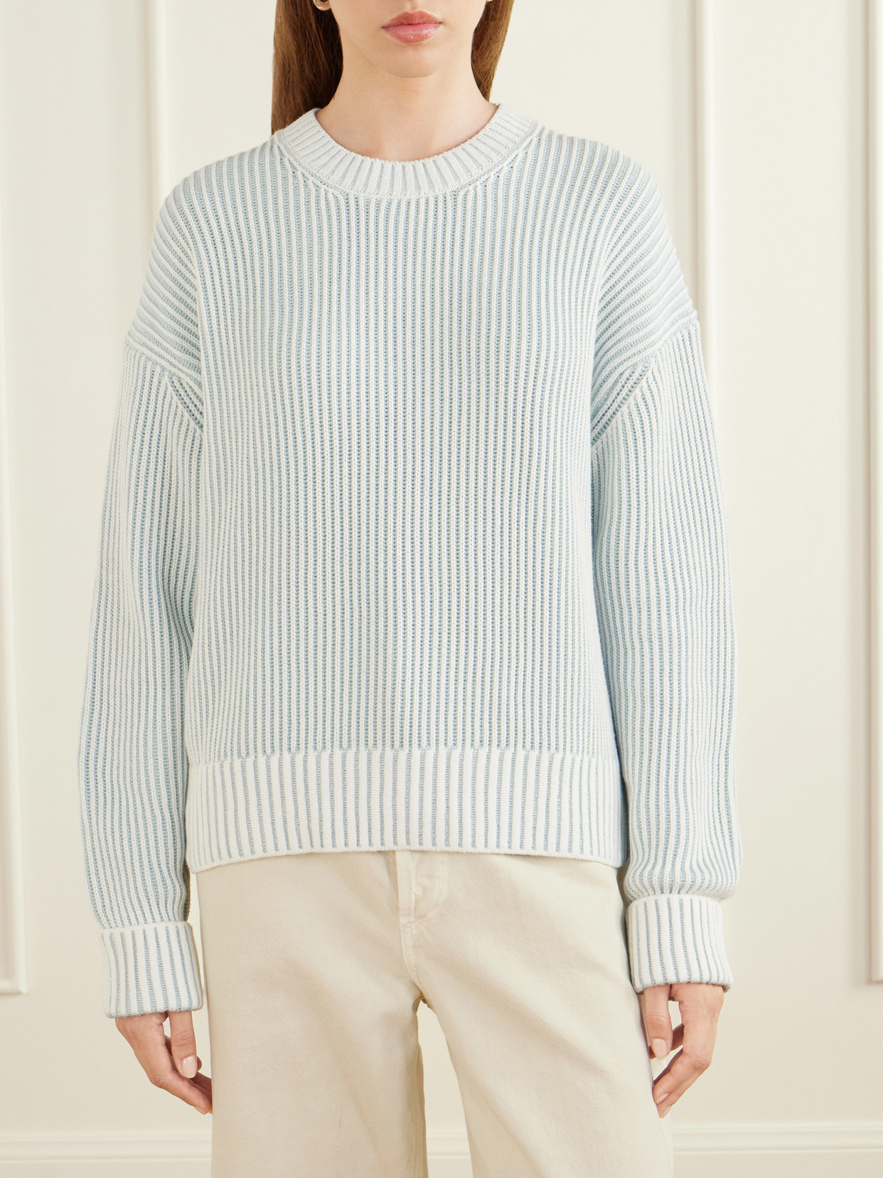 Seymour Two-Tone Cotton-Knitted Sweater