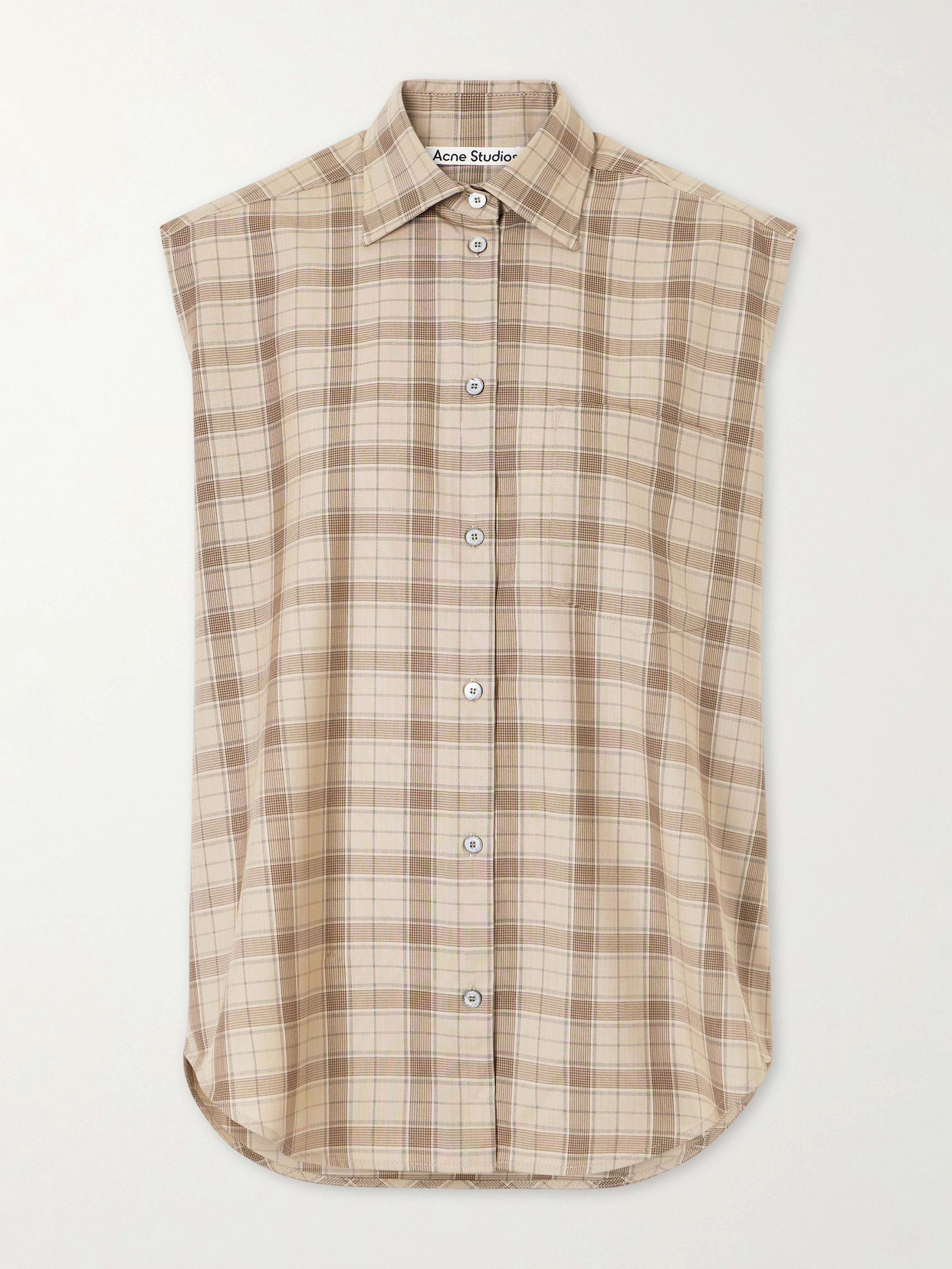 Acne Studios Sinora Sleeveless Checked Wool Shirt In Multi
