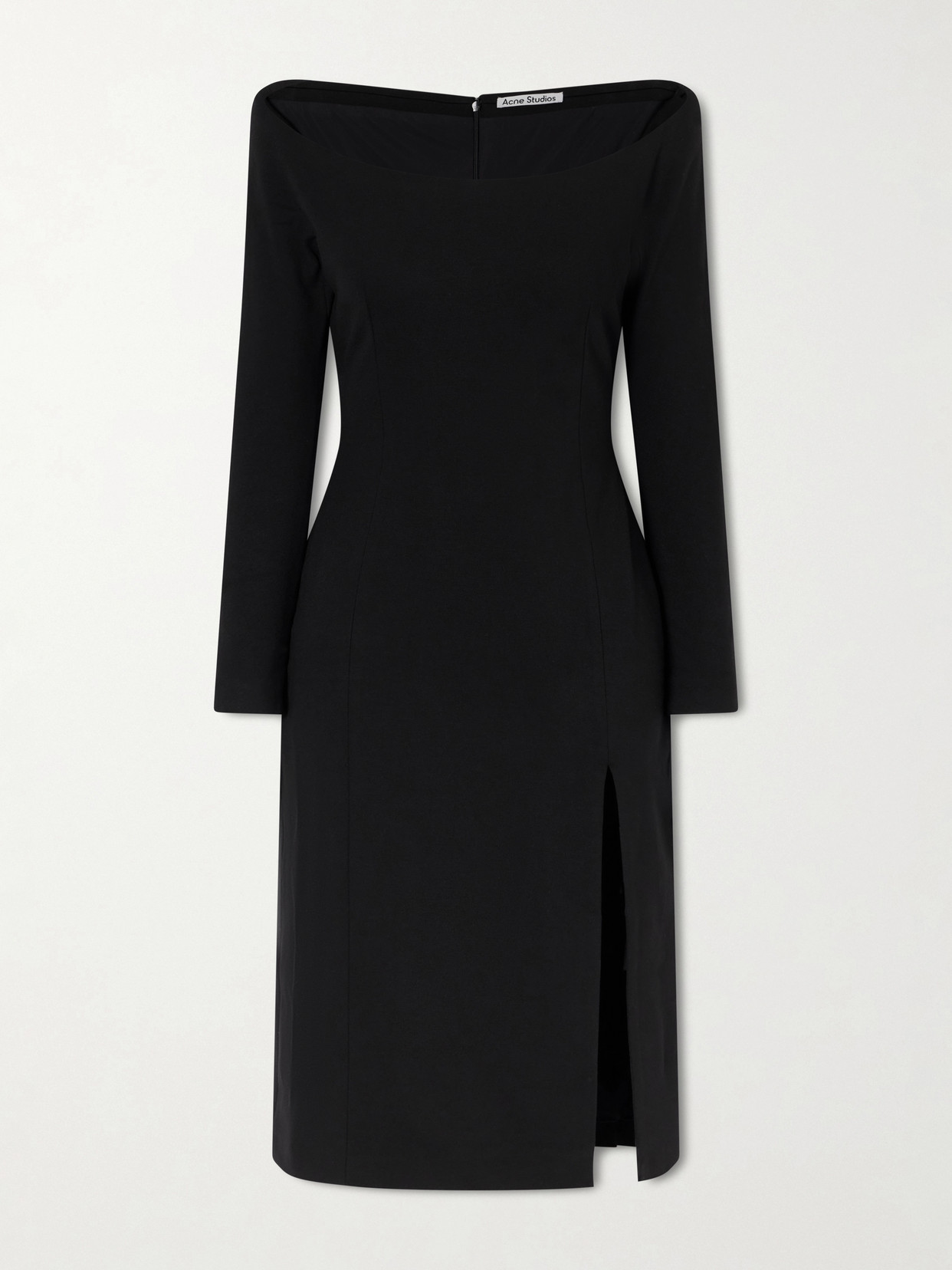 Acne Studios Dorana Off-shoulder Jersey Midi Dress In Black