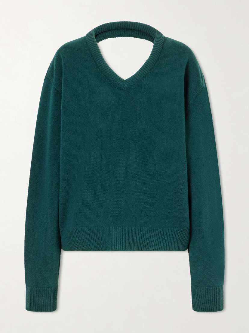 Acne Studios Leather-trimmed Wool Sweater
