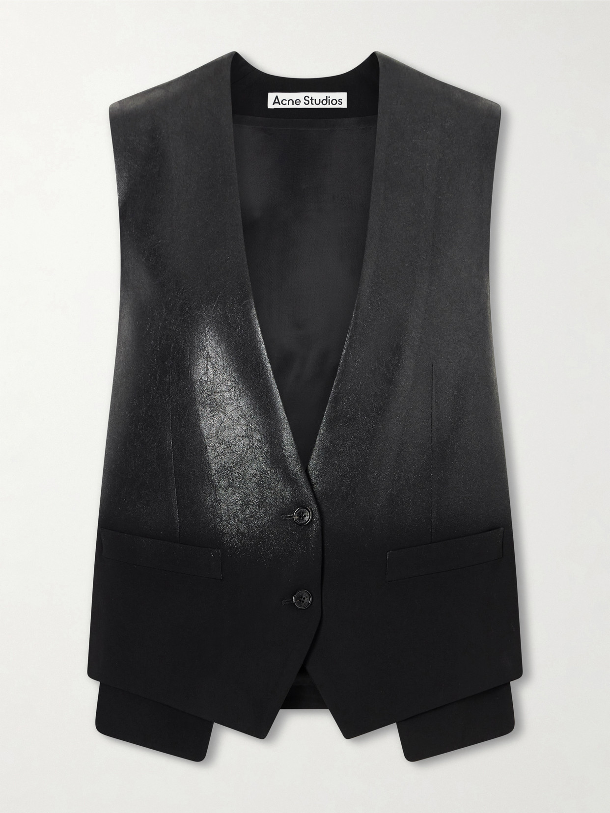 Acne Studios Degradé Coated-woven Vest In Black