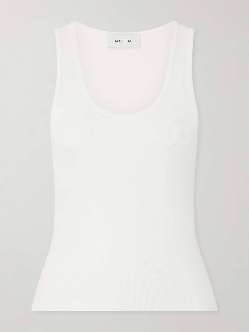 Matteau Ribbed Organic Cotton-blend Jersey Tank