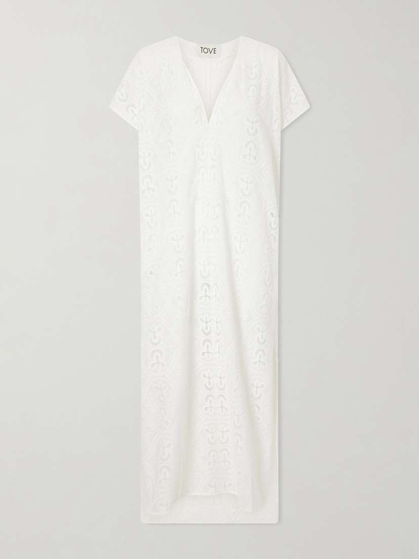 Tove Yuna Embroidered Cotton-blend Midi Dress
