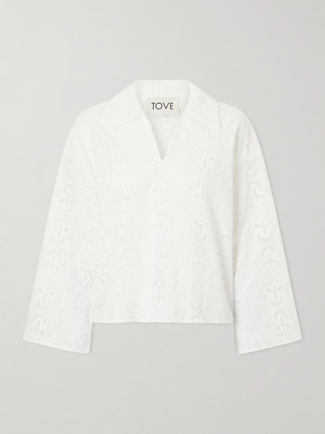 Tove Leighton Floral-embroidered Cotton-blend Blouse In Multi