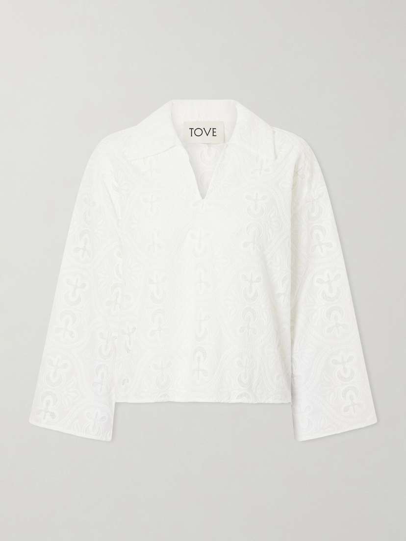 Tove Leighton Floral-embroidered Cotton-blend Blouse | Thumbnail 5