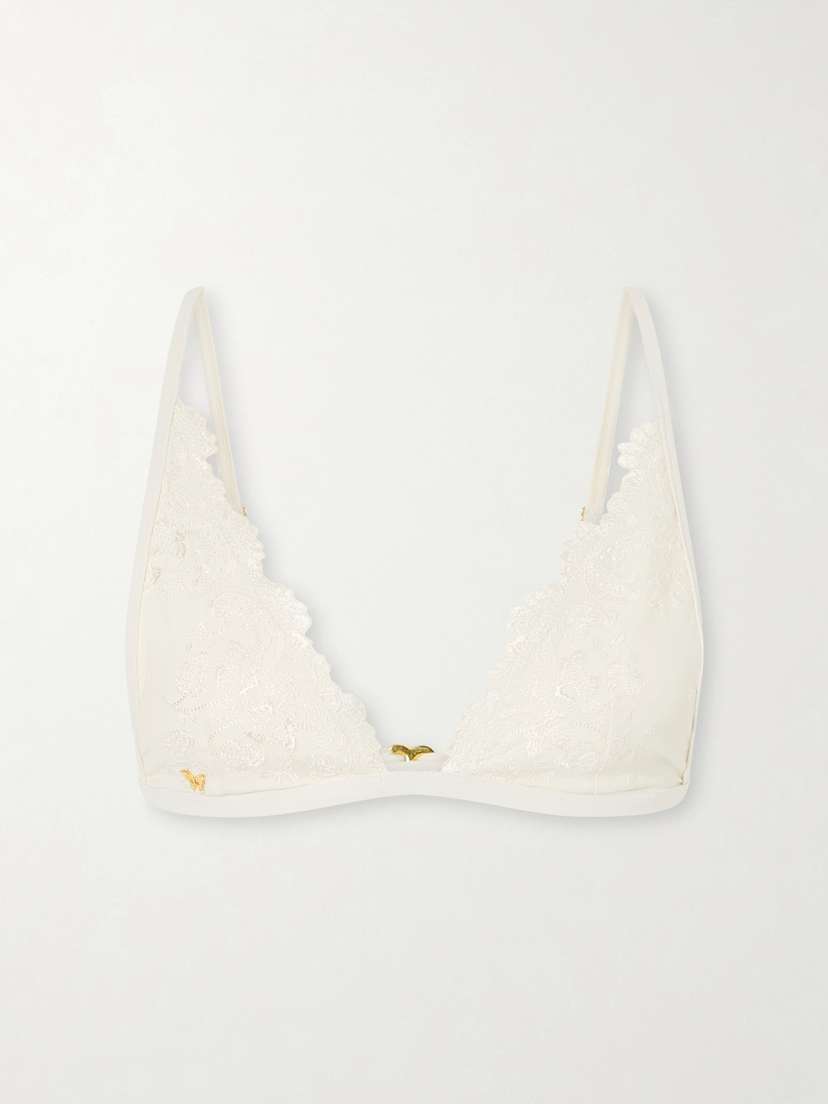 Kiki de Montparnasse Juliette Embroidered Bikini Top