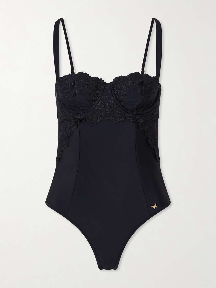 Kiki de Montparnasse Juliette Lace-trimmed One-piece | Thumbnail 4