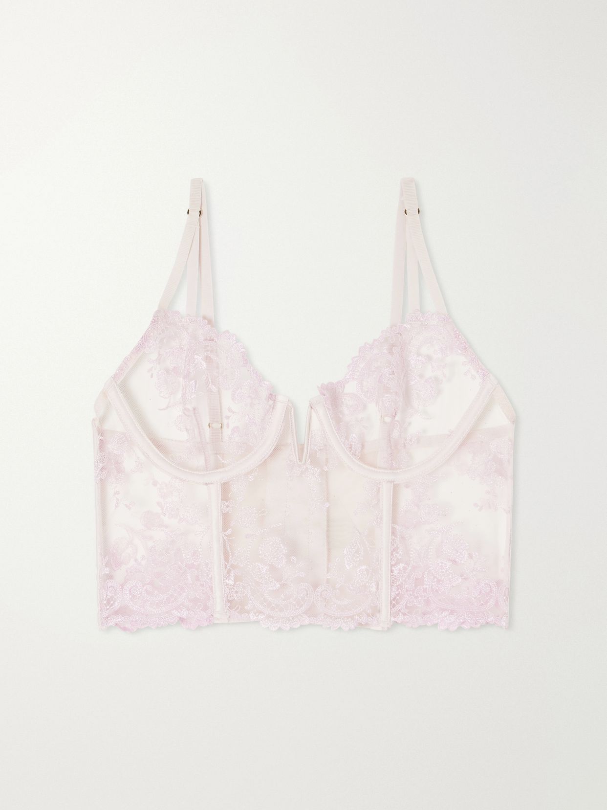 Juliette Longline lace-trimmed mesh underwired bra