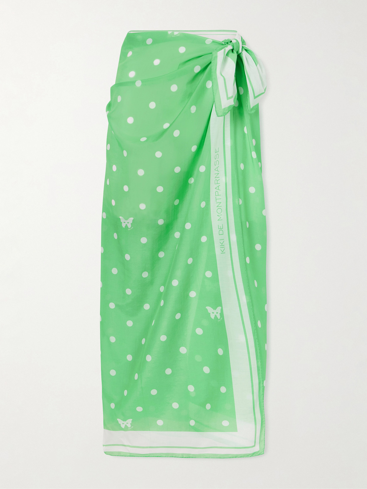 Kiki De Montparnasse Kiki Printed Cotton And Silk-blend Pareo In Green
