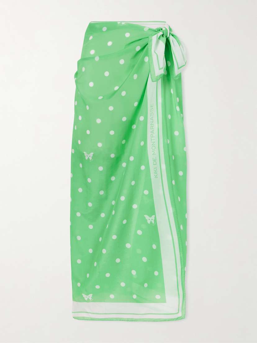 Kiki de Montparnasse Kiki Printed Cotton And Silk-blend Pareo