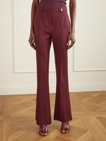 Versace Embellished stretch-wool flared pants