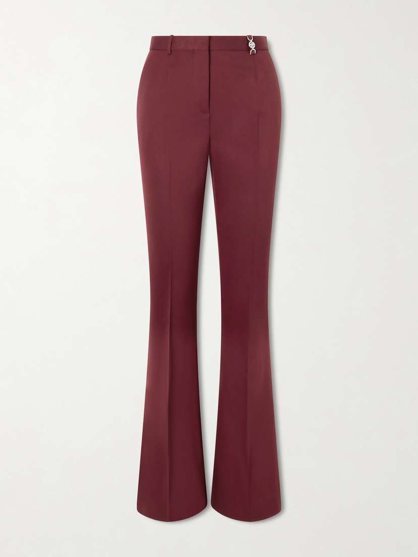 Versace Embellished Stretch-wool Flared Pants