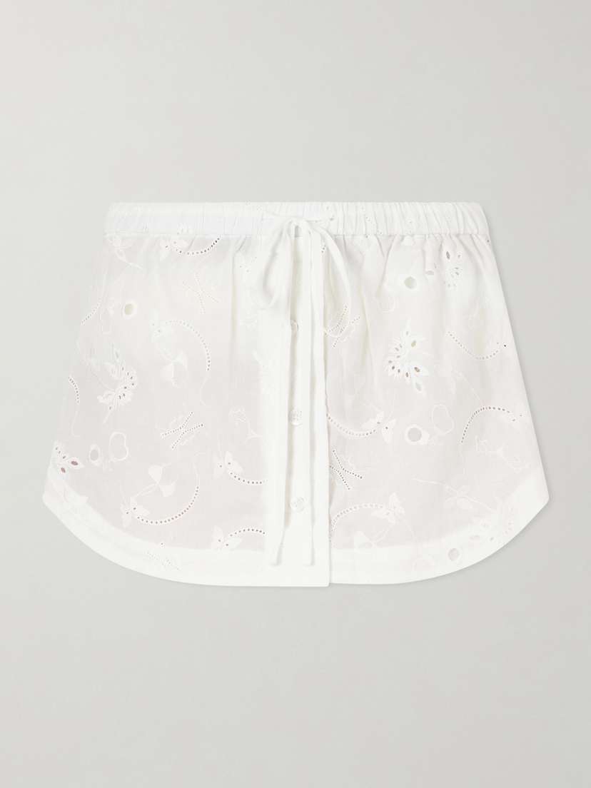 Kiki de Montparnasse Simone Broderie Anglaise Cotton Mini Skirt