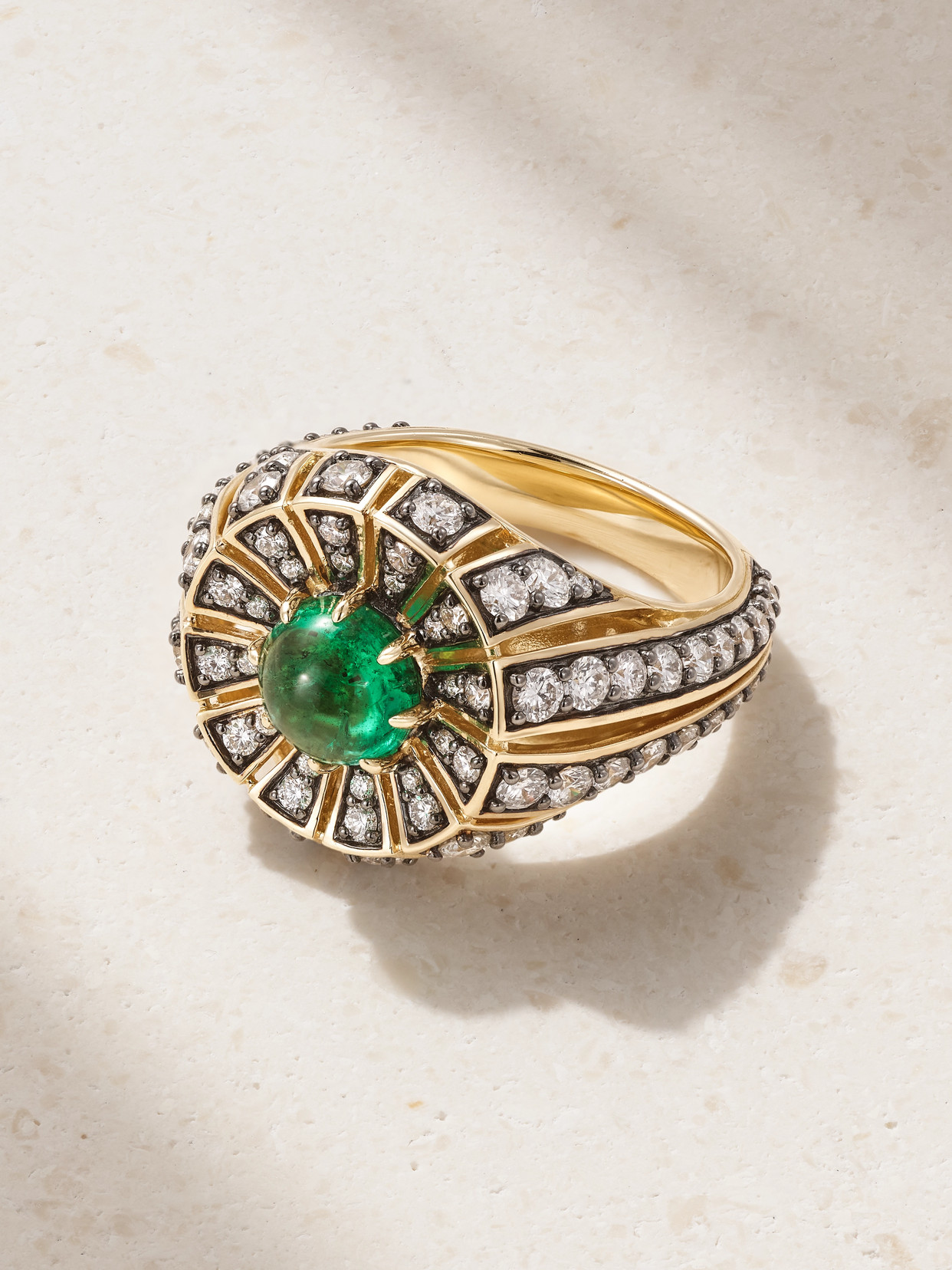 By Pariah Aurora 14-karat Recycled Gold, Diamond And Emerald Ring