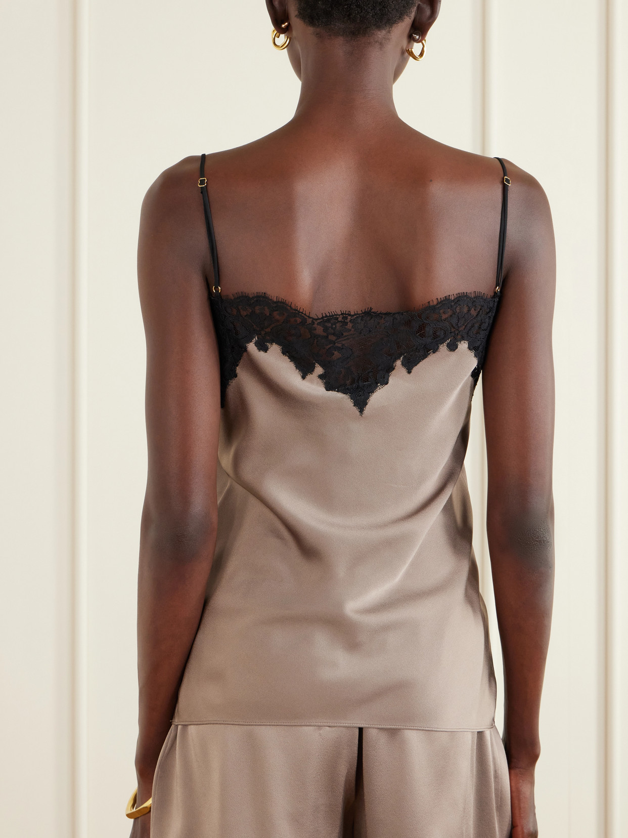 Lace-Trimmed Satin Camisole