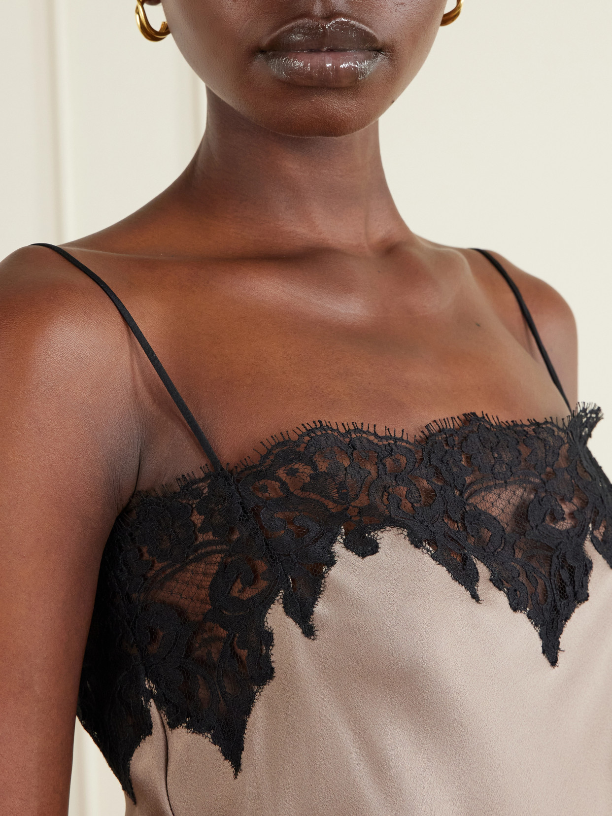 Lace-Trimmed Satin Camisole