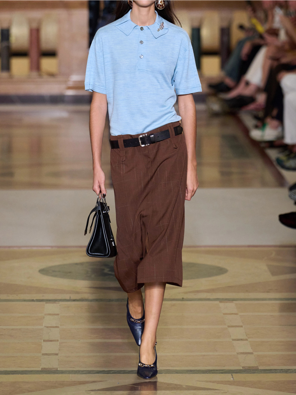 Wool-Blend Knee-Length Skirt