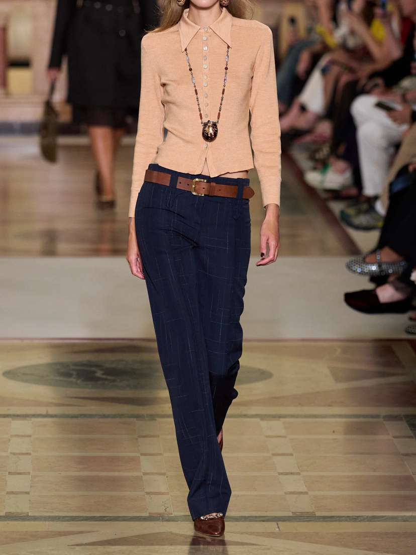 Tory Burch Checked Wool-blend Straight-leg Pants | Thumbnail 6 Tory Burch Checked Wool-blend Straight-leg Pants | Thumbnail 6