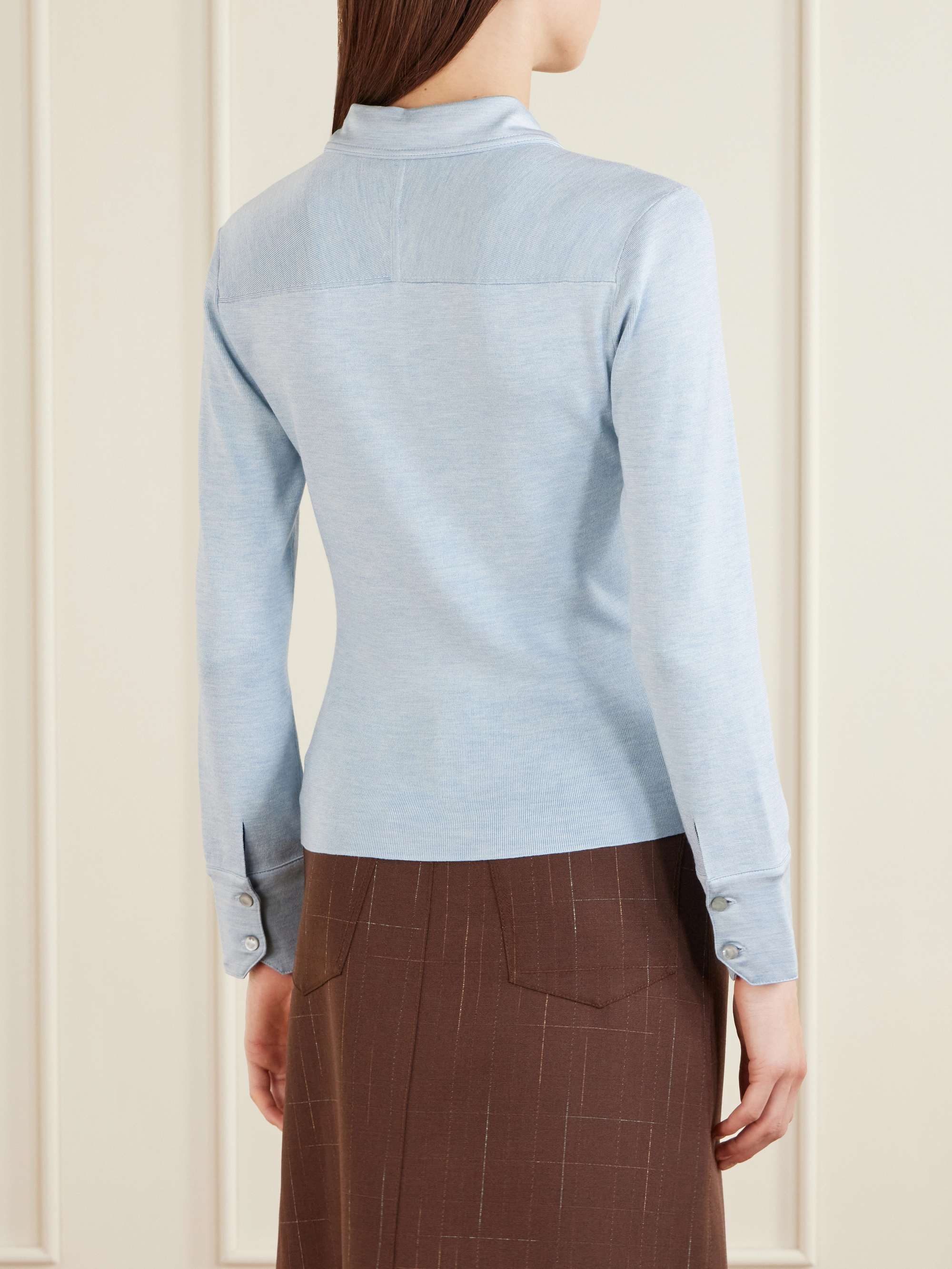 TORY BURCH Silk-blend polo shirt | NET-A-PORTER