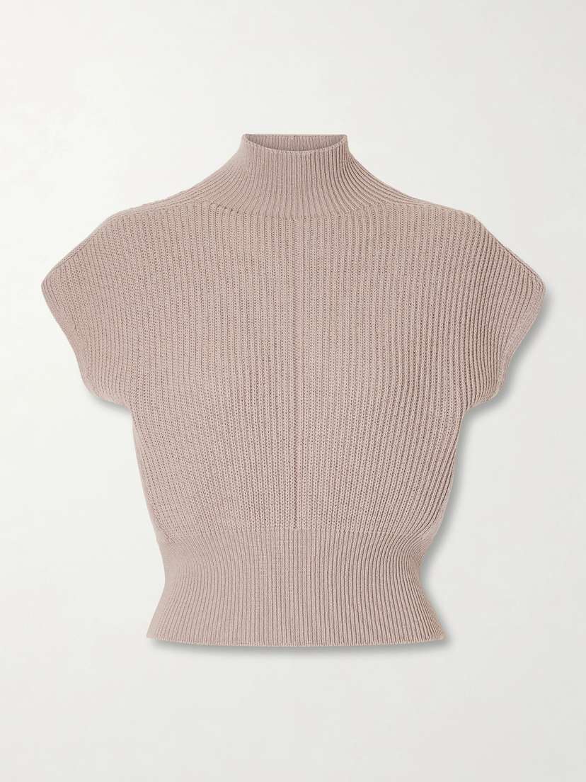 Rick Owens Ribbed Wool Turtleneck Top