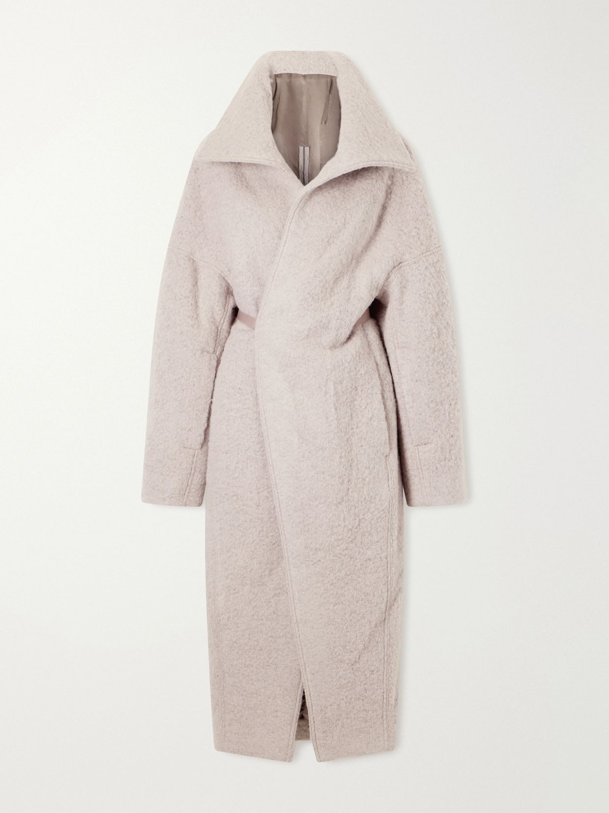 Dracucollar belted alpaca and virgin wool-blend coat