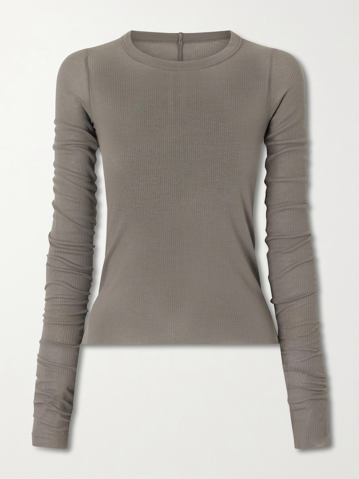 Frayed Ribbed Jersey T-Shirt