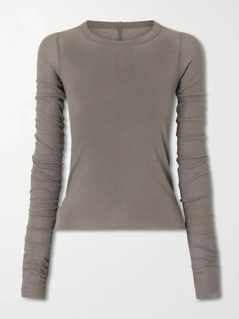 Rick Owens Frayed Ribbed Jersey T-shirt