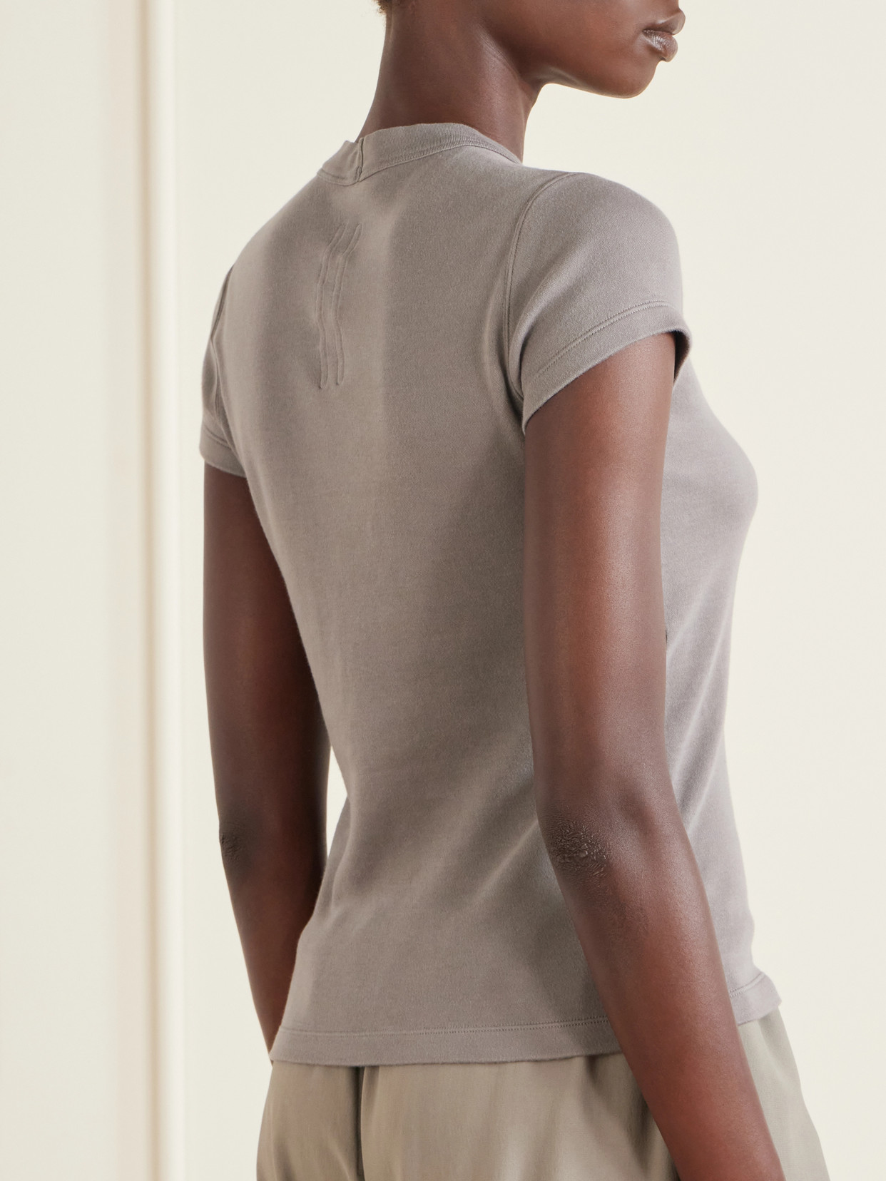 Level Cropped Cotton-Jersey T-Shirt