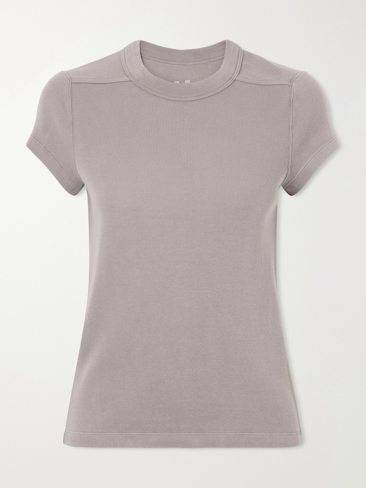Rick Owens Level Cropped Cotton-jersey T-shirt In Gray