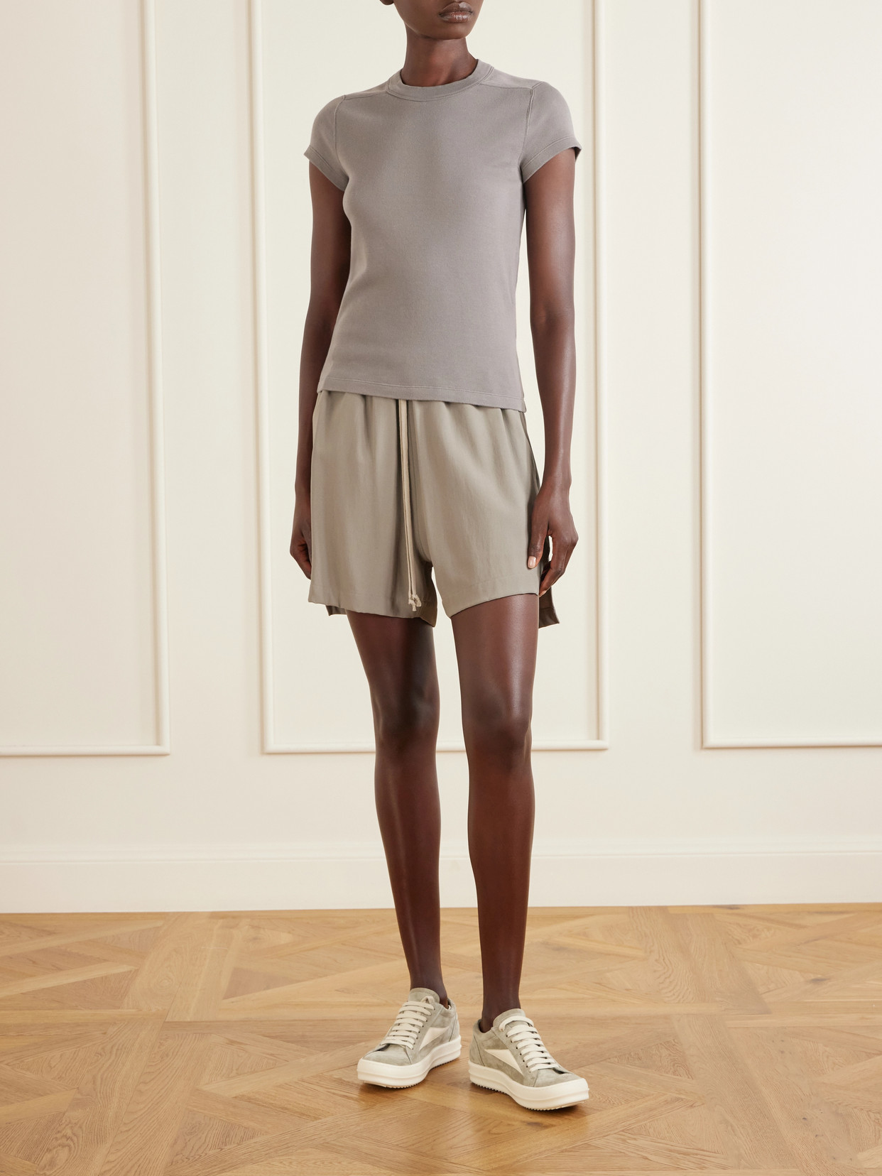 Level Cropped Cotton-Jersey T-Shirt