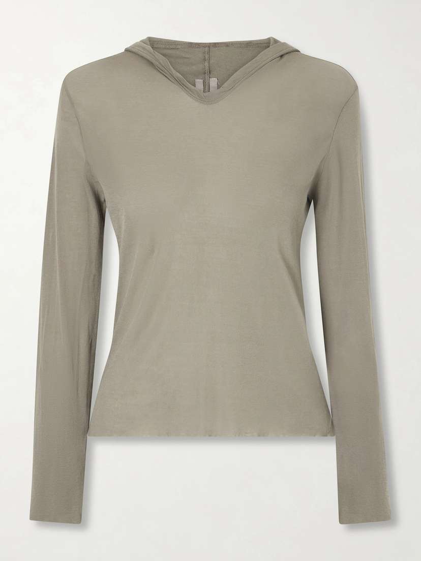 Rick Owens Cropped Cotton-jersey Hooded T-shirt | Thumbnail 6 Rick Owens Cropped Cotton-jersey Hooded T-shirt | Thumbnail 6