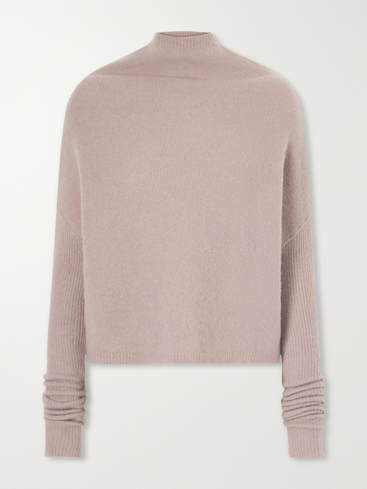 Rick Owens Crater Cashmere-blend Turtleneck Sweater In Pink