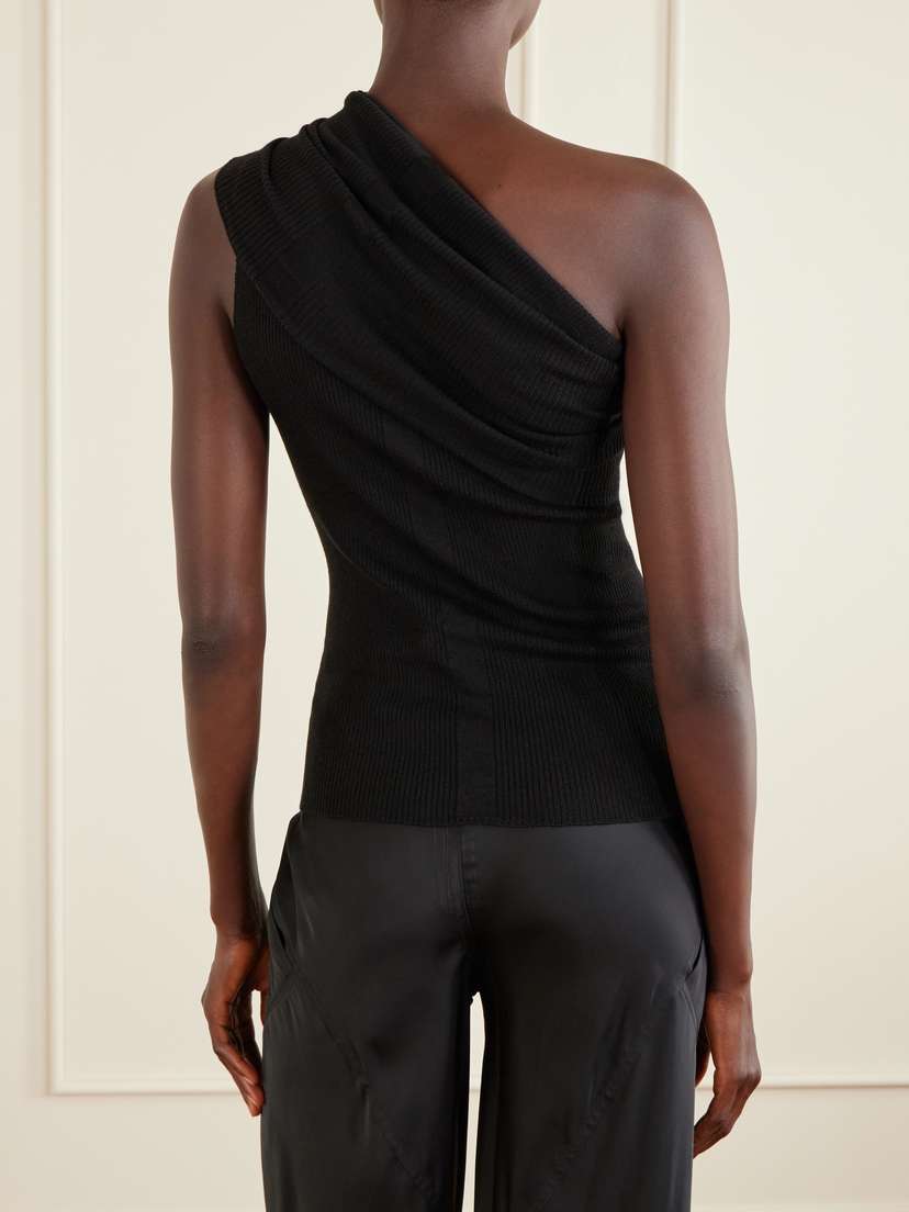 Rick Owens Athena One-shoulder Ribbed-knit Wool Top | Thumbnail 3