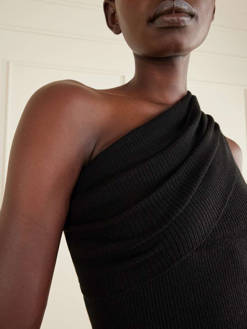 Rick Owens Athena One-shoulder Ribbed-knit Wool Top | Thumbnail 4