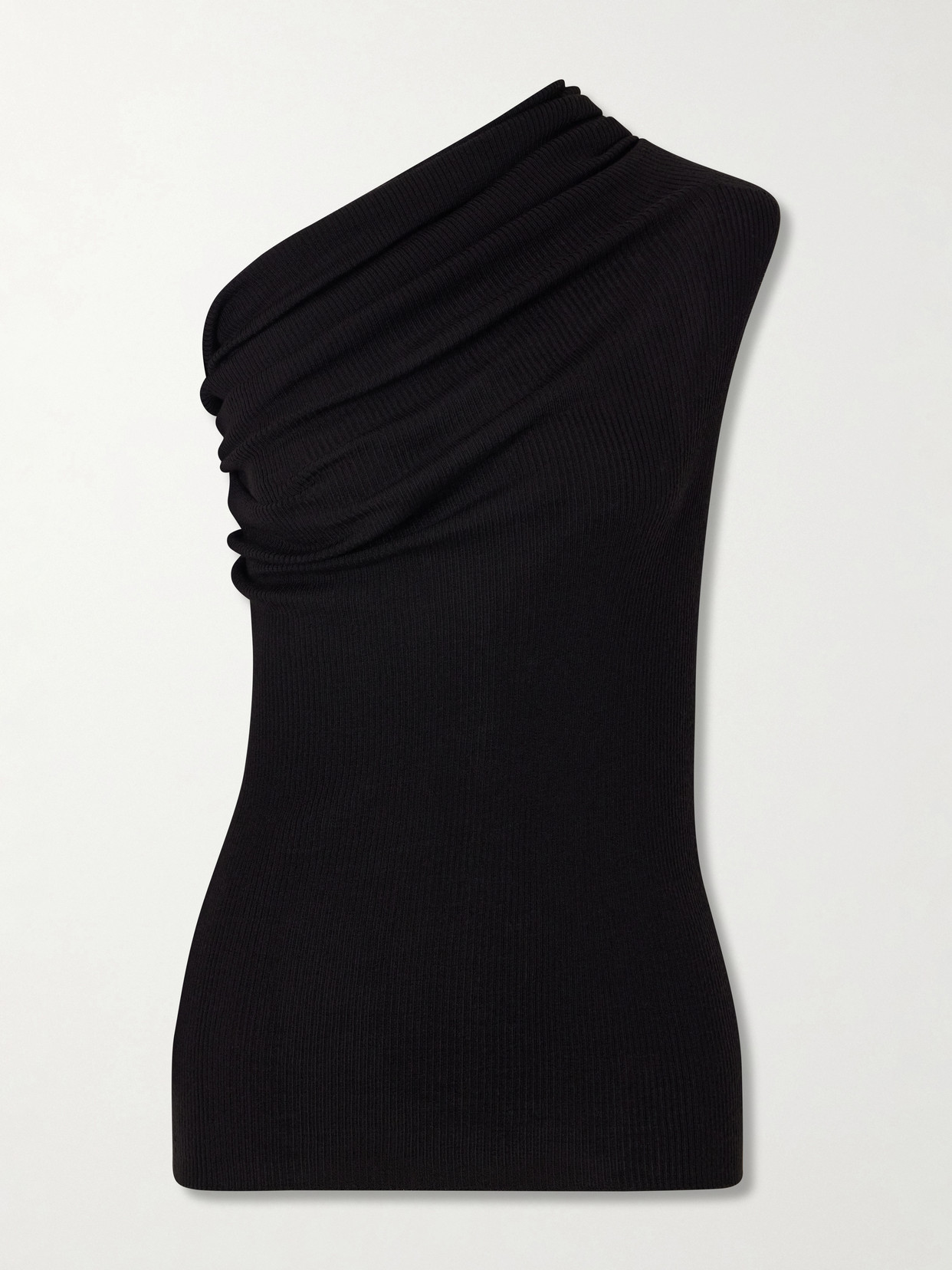 Athena One-Shoulder Ribbed-Knit Top