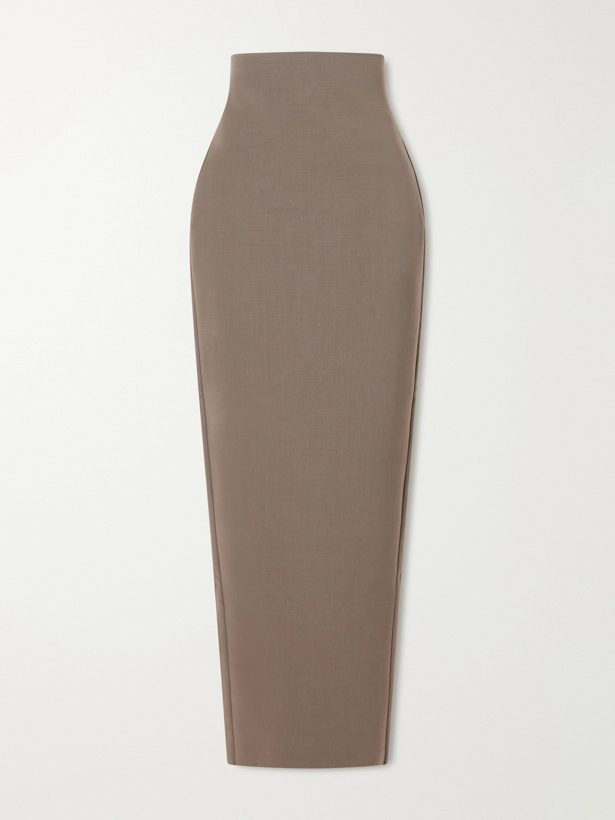 Rick Owens Dirt Pillar Stretch Wool-blend Midi Skirt In Gray