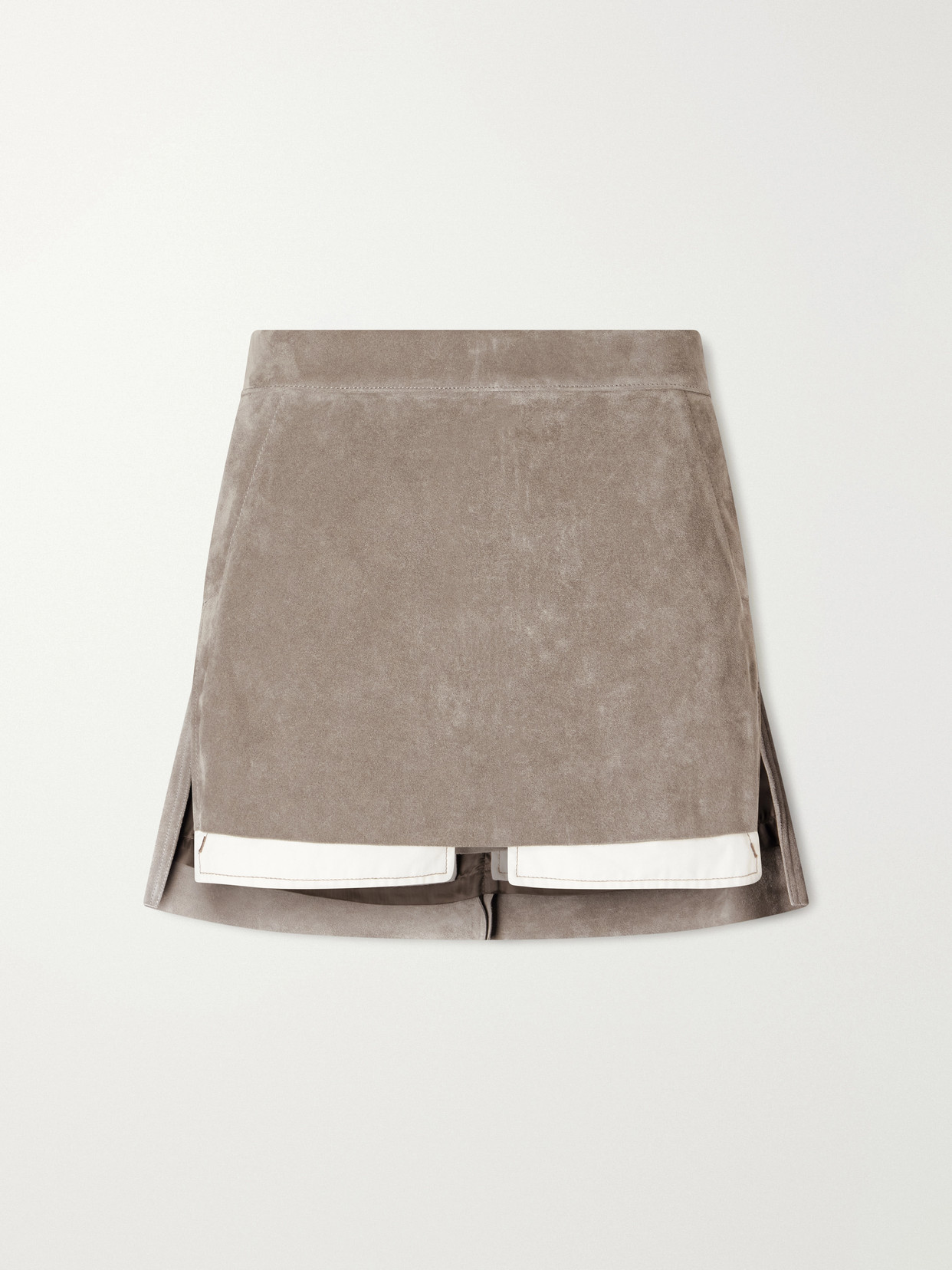 Rick Owens Fog Suede Mini Skirt In Gray