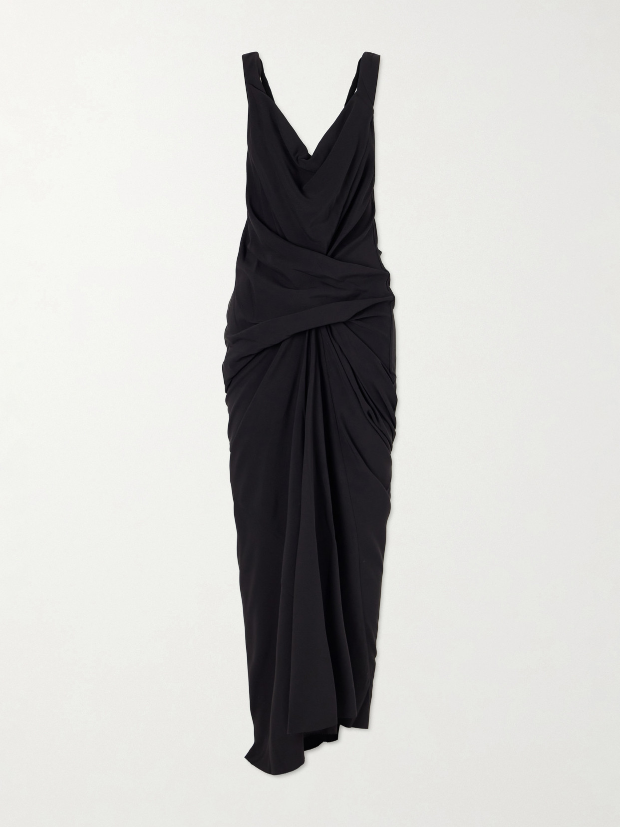 Rick Owens Draped Cady Maxi Dress In Black
