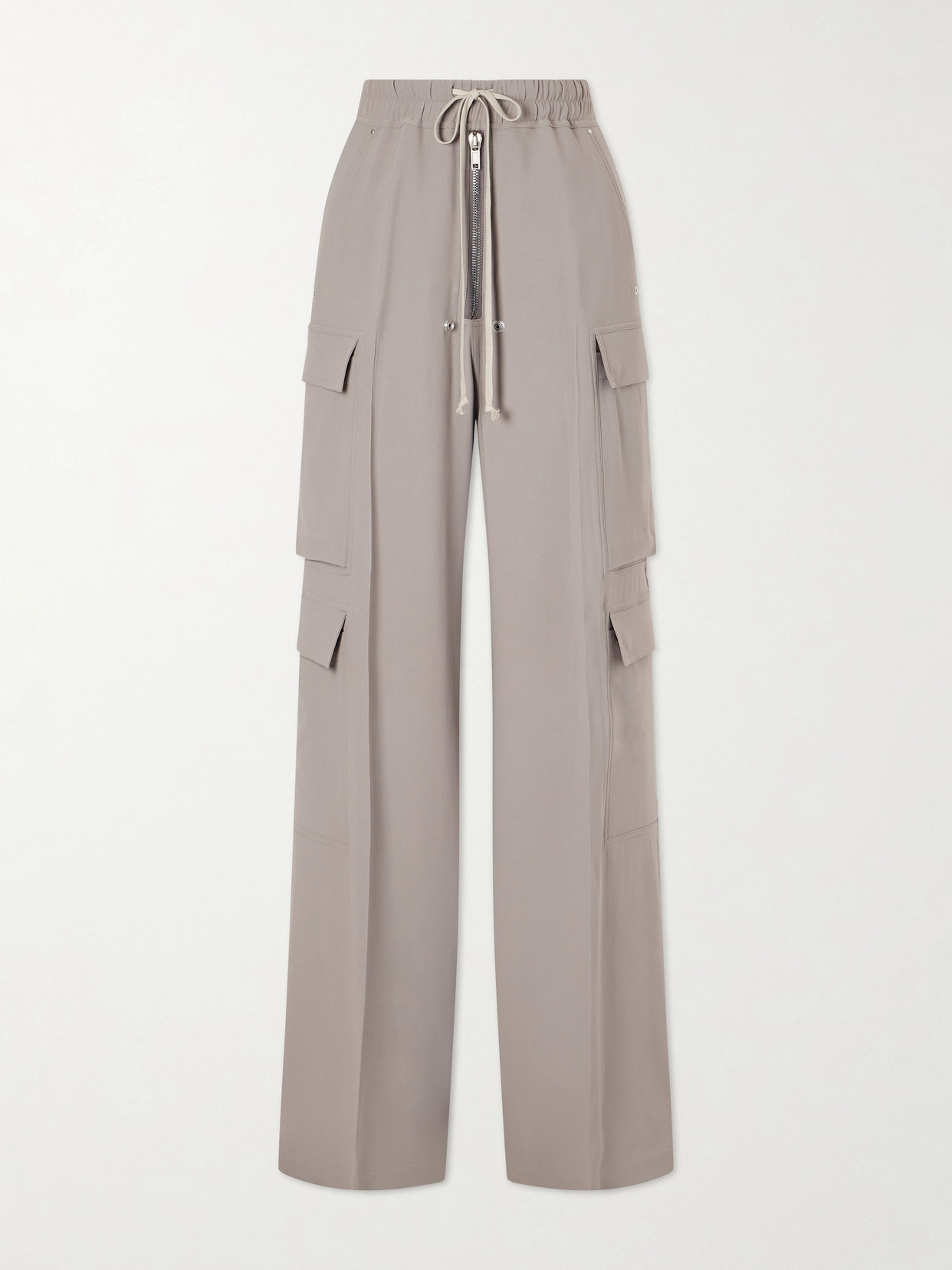 Rick Owens Cargobelas Cady Wide-leg Cargo Pants In Gray