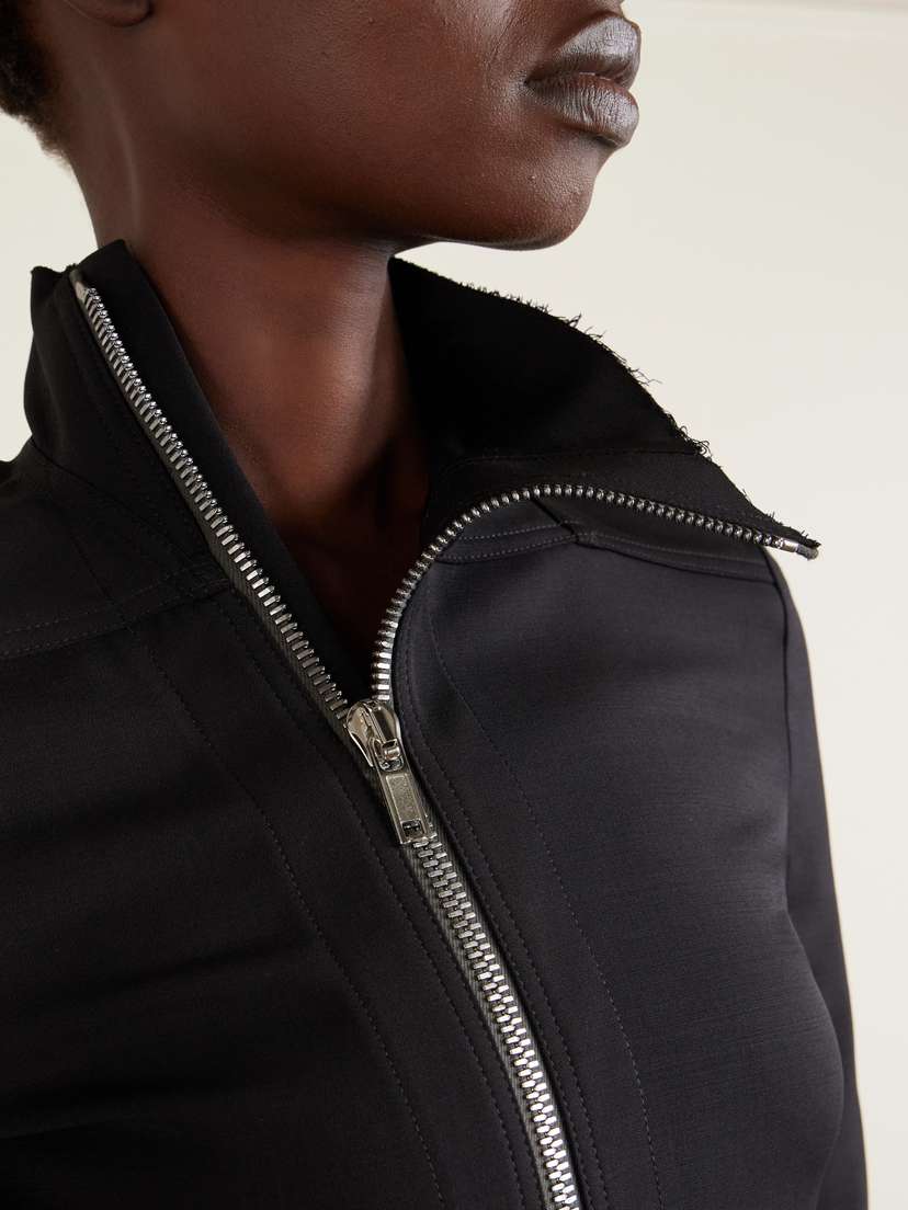 Rick Owens Gary Frayed Wool-blend Jersey Jacket | Thumbnail 4 Rick Owens Gary Frayed Wool-blend Jersey Jacket | Thumbnail 4