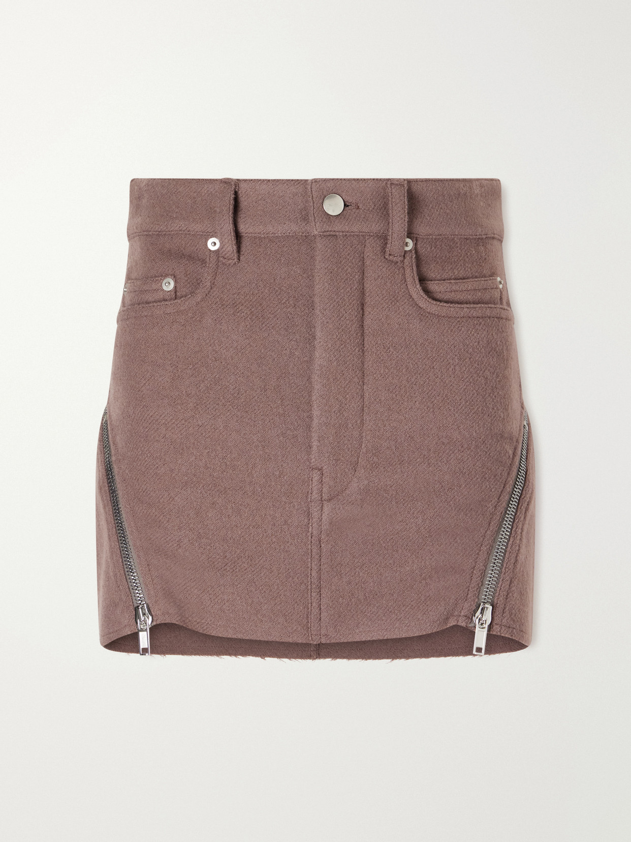 Rick Owens Bolan Banana Virgin Wool Mini Skirt In Purple