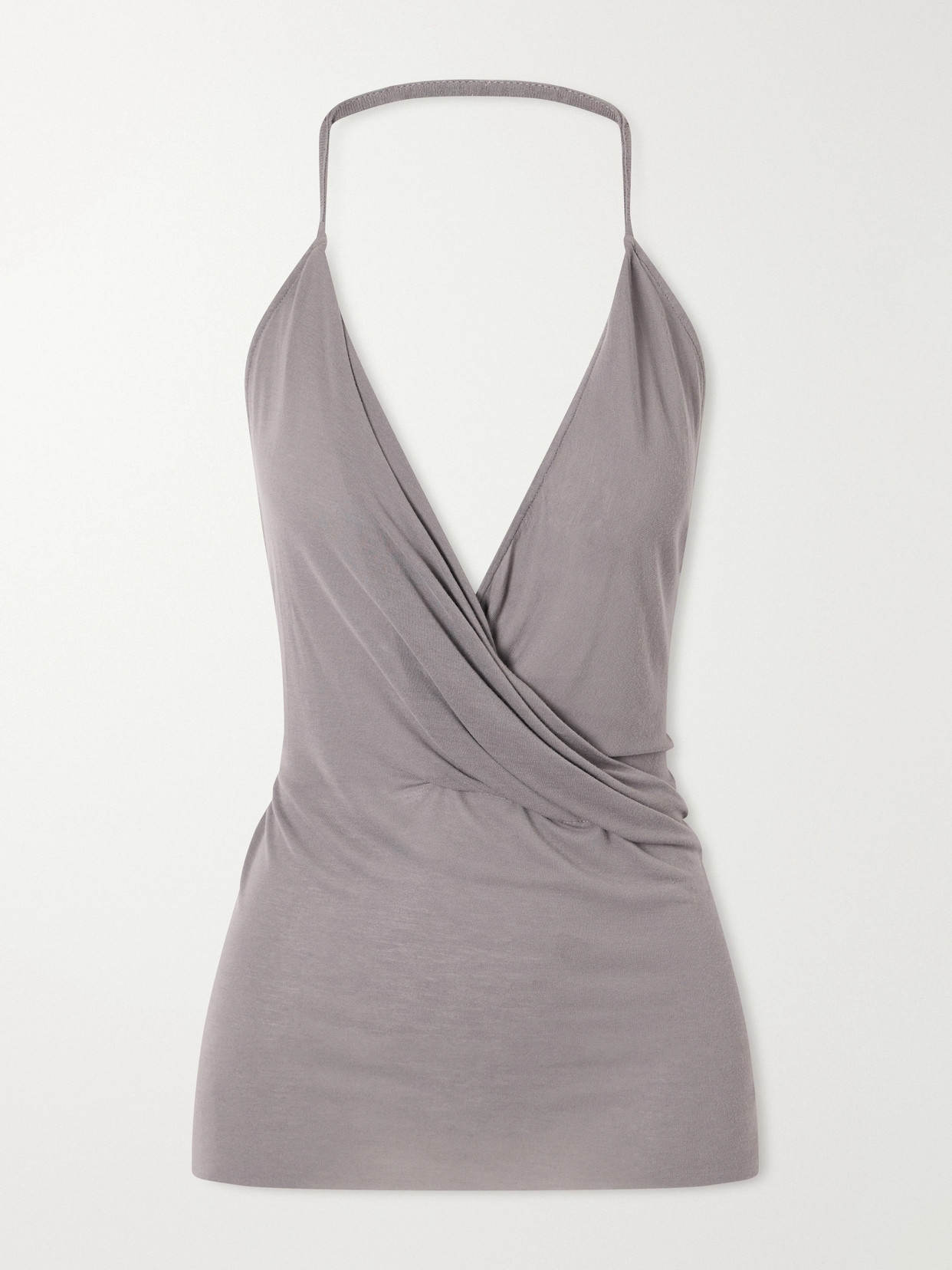 Rick Owens Draped Jersey Tank In Gray
