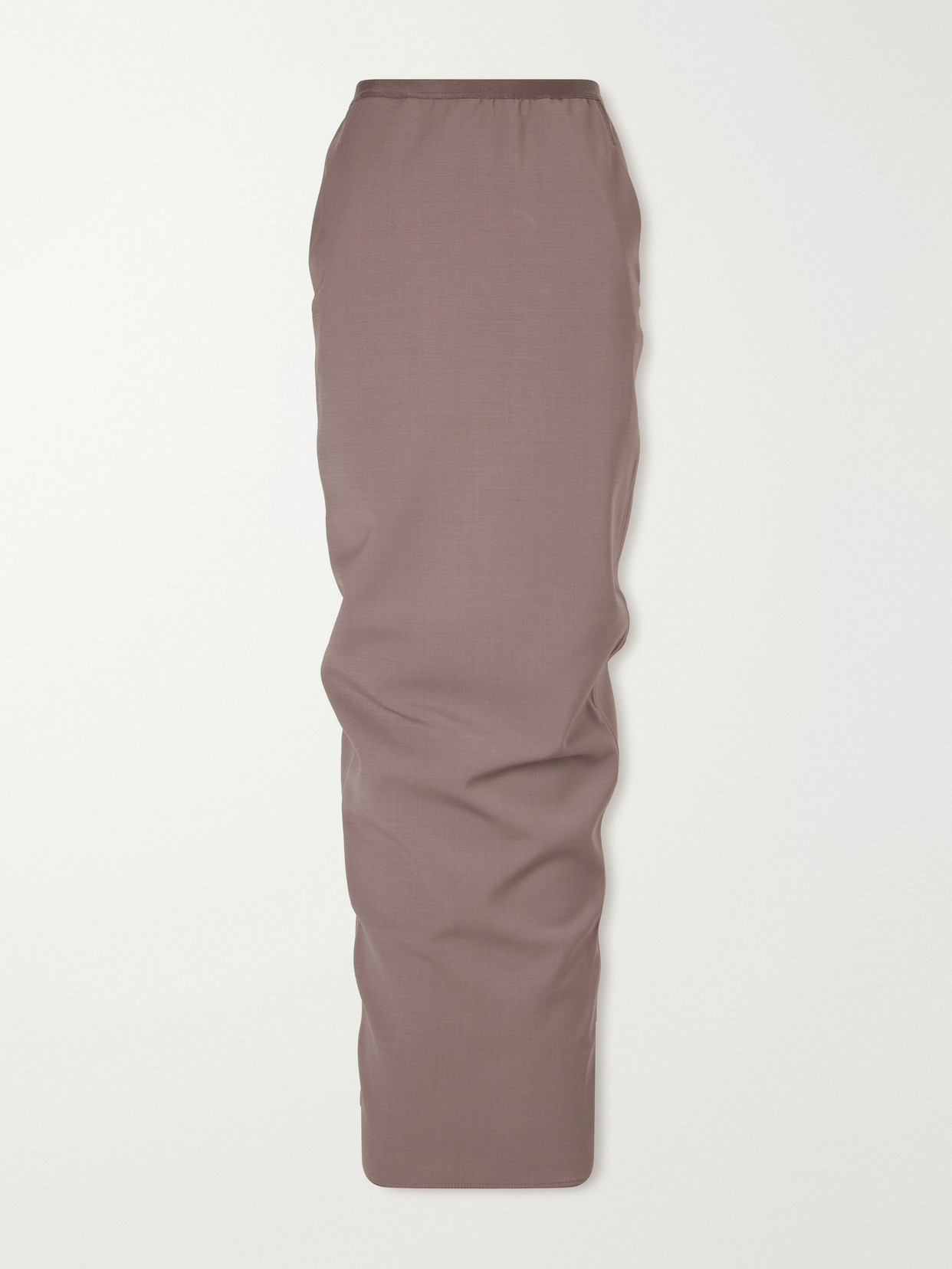 Rick Owens Soft Pillar Wool-stretch Maxi Skirt In Purple