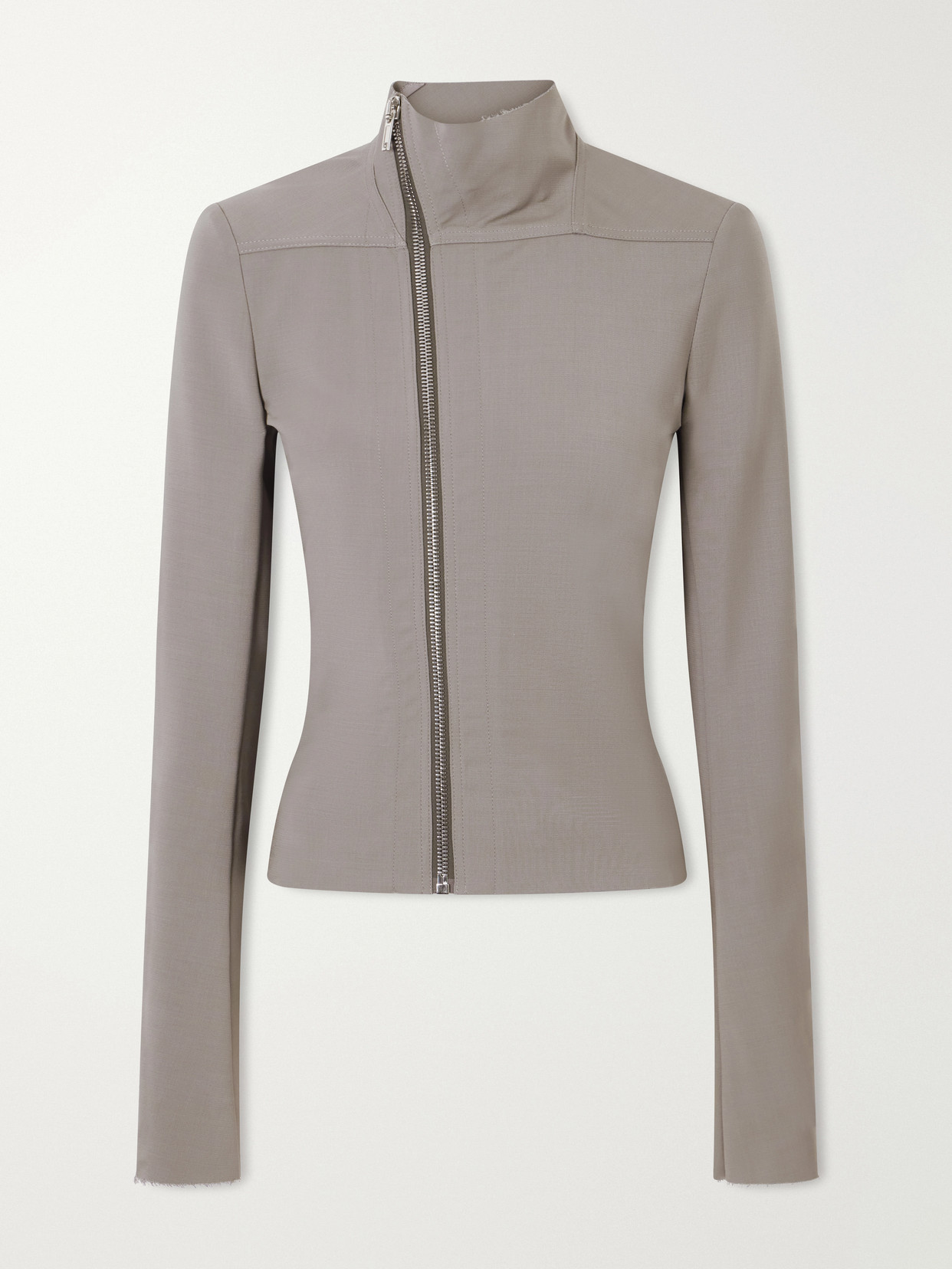Rick Owens Gary Stretch Wool-blend Jacket In Gray