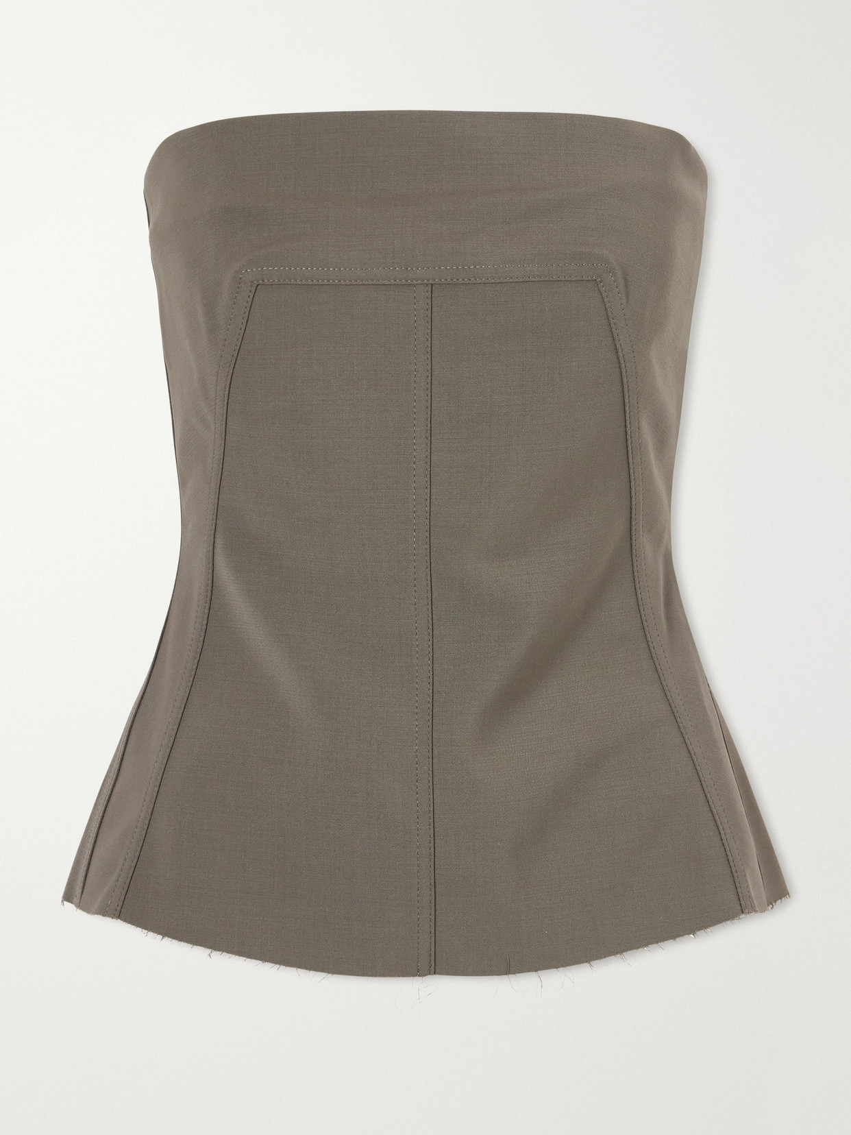 Rick Owens Strapless Wool-blend Bustier Top In Gray