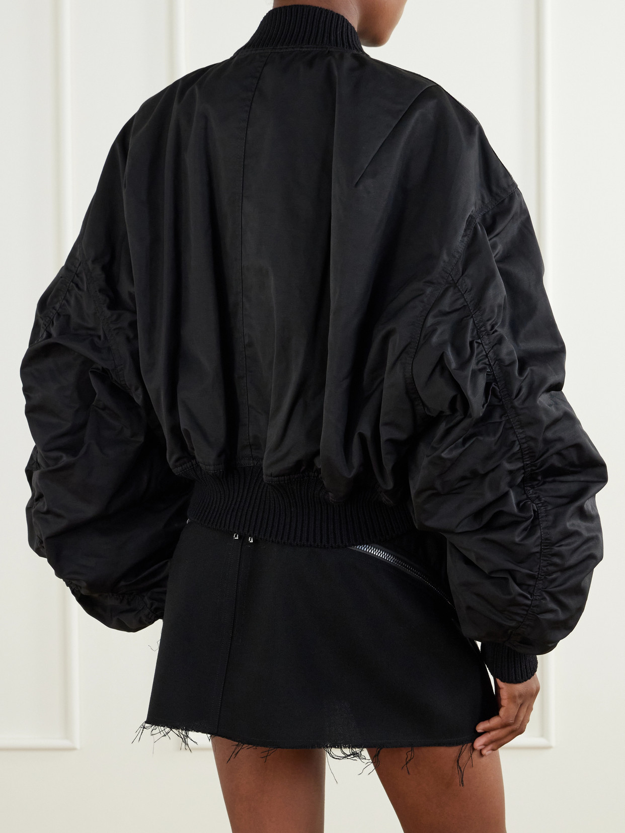 Secchia Padded Cropped Cotton-Blend Bomber Jacket