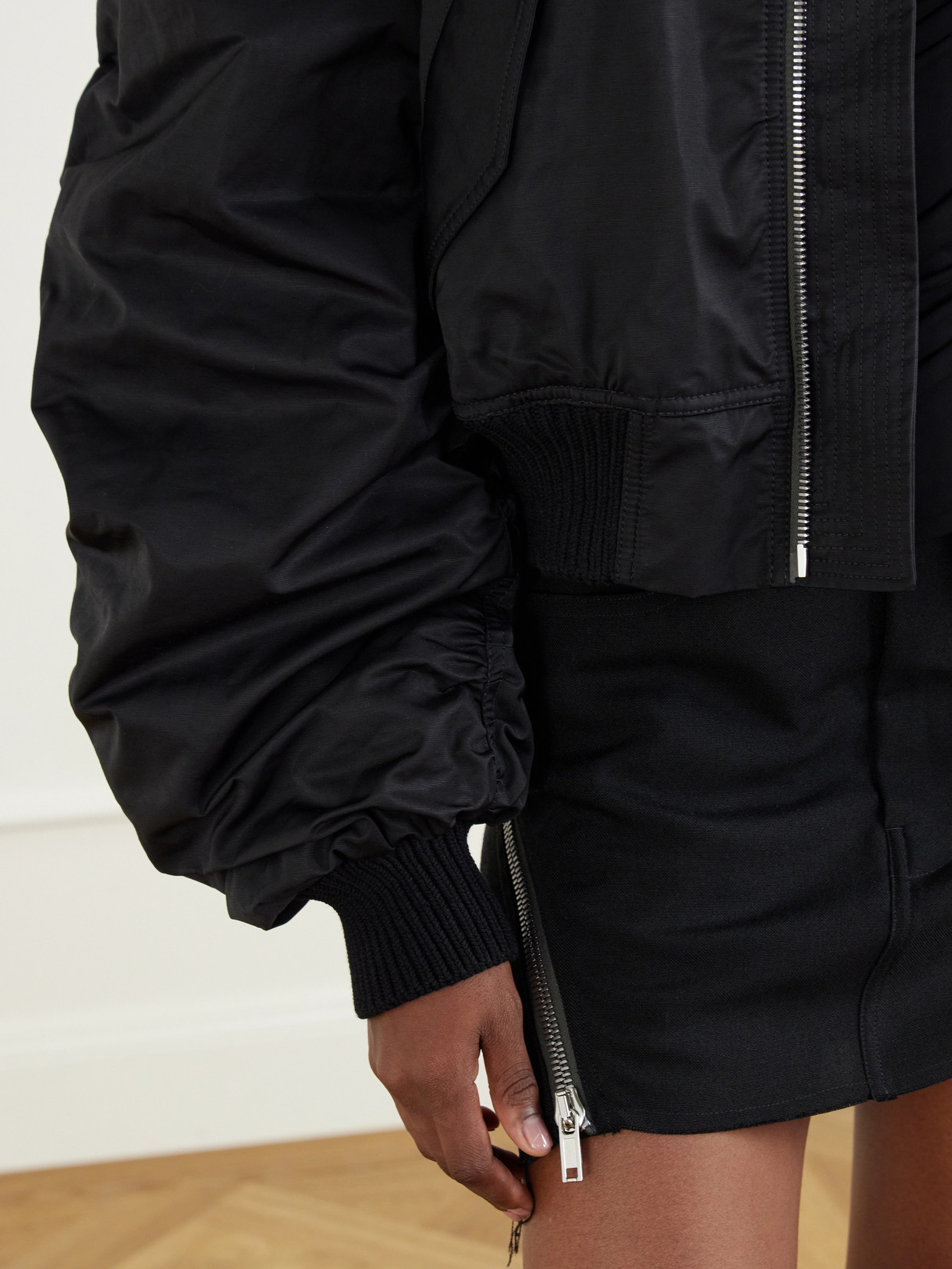 Secchia Padded Cropped Cotton-Blend Bomber Jacket