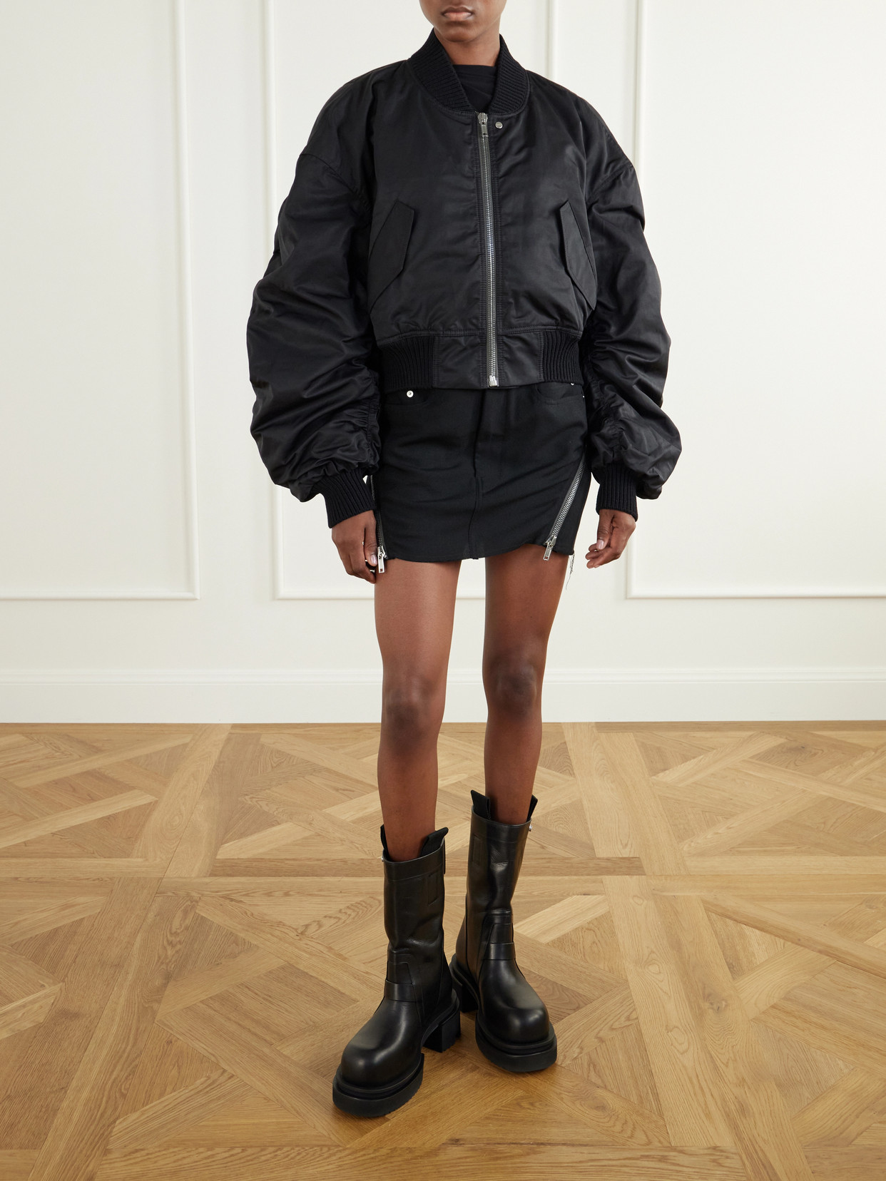 Secchia Padded Cropped Cotton-Blend Bomber Jacket