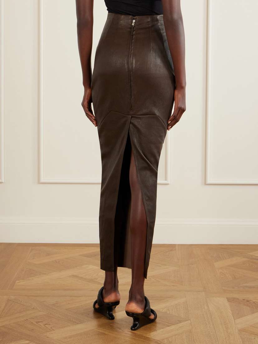 Rick Owens Dirt Pillar Textured-leather Maxi Skirt | Thumbnail 4 Rick Owens Dirt Pillar Textured-leather Maxi Skirt | Thumbnail 4